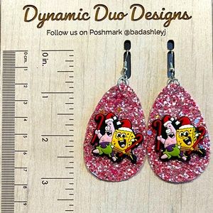 Christmas SpongeBob & Patrick earrings